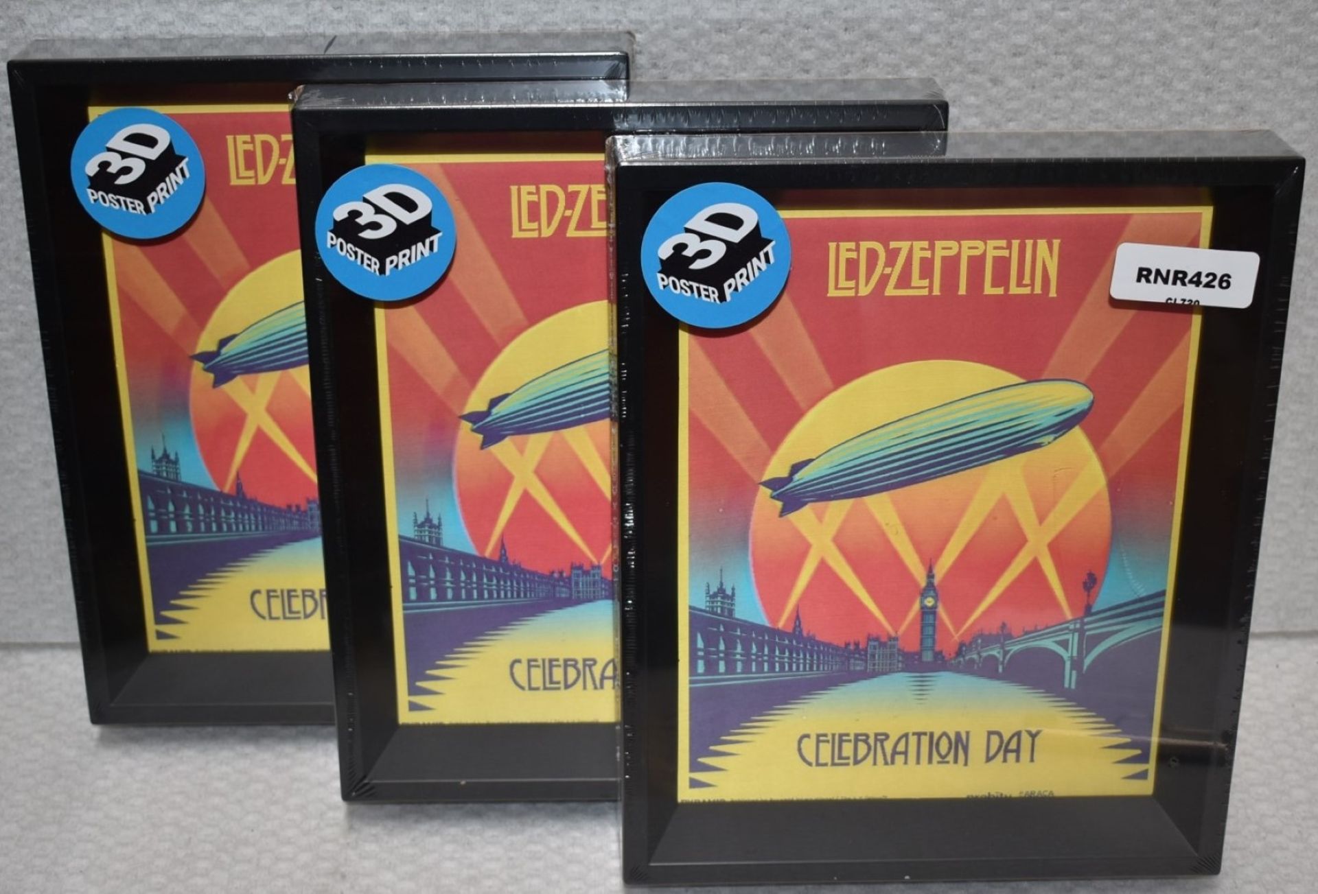 3 x Led Zeppelin Celebration Day Framed 3D Pictures - Size: 23 x 18.5 cms - Image 3 of 3