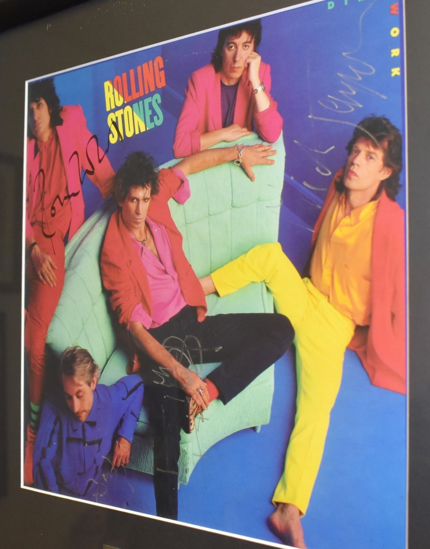 1 x Authentic ROLLING STONES Dirty Work Album Cover Signed By Jagger, Richards, Wood & Watts - Image 5 of 8