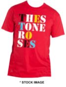 1 x THE STONE ROSES Multicolour Logo Short Sleeve Men's T-Shirt by Gildan - Size: Extra Large -