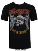 1 x AEROSMITH Back in the Saddle Logo Short Sleeve Men's T-Shirt by Gildan - Size: Extra Large -