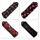 9 x Rock n Roll Pencil Cases - Features Queen, Metalica, Guns n Roses, Rolling Stones - RRP £180