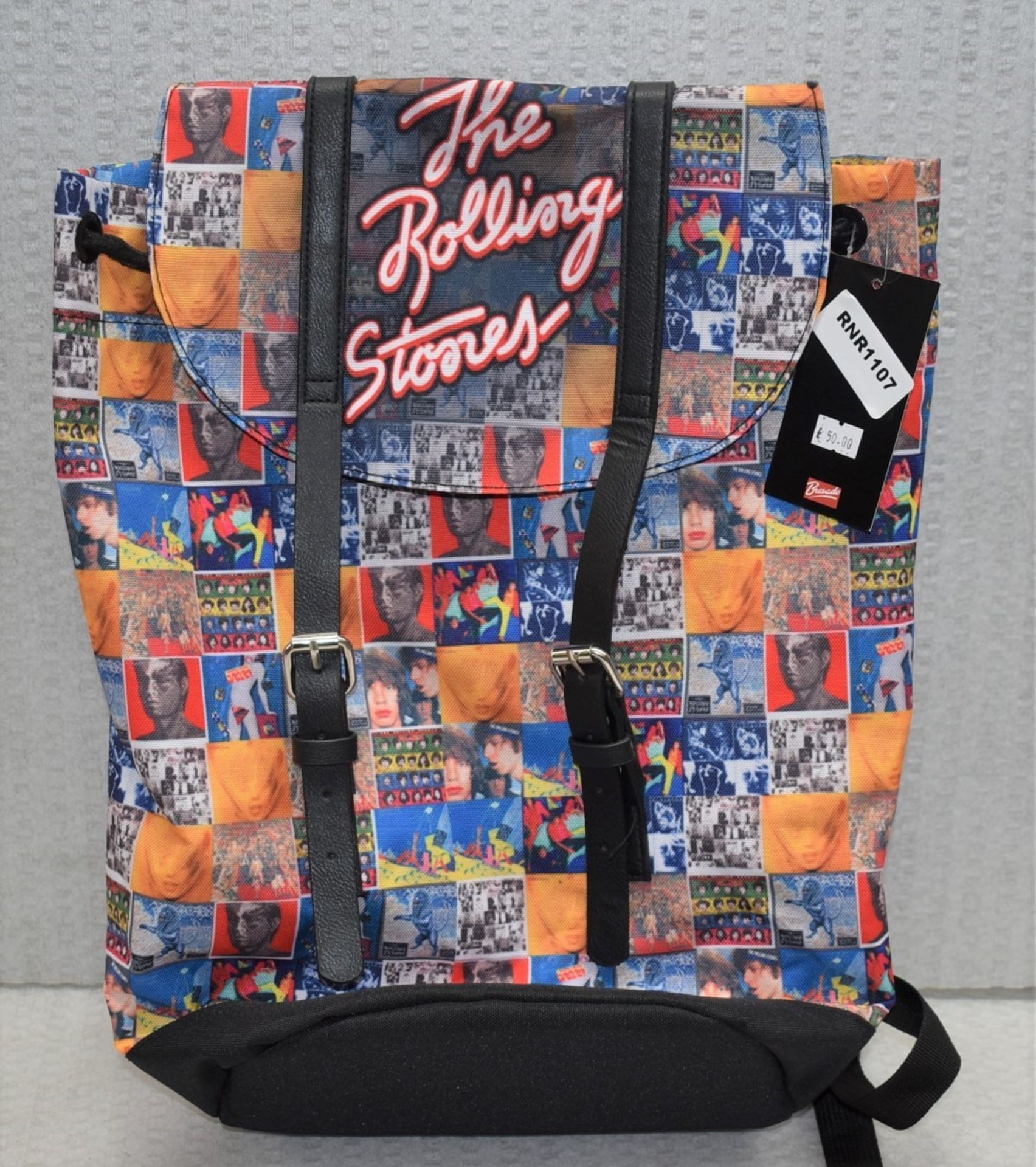 1 x Rolling Stones Vintage Style Heritage Backpack Bag By Rocksax - New & Unused - RRP £50 - Image 3 of 8