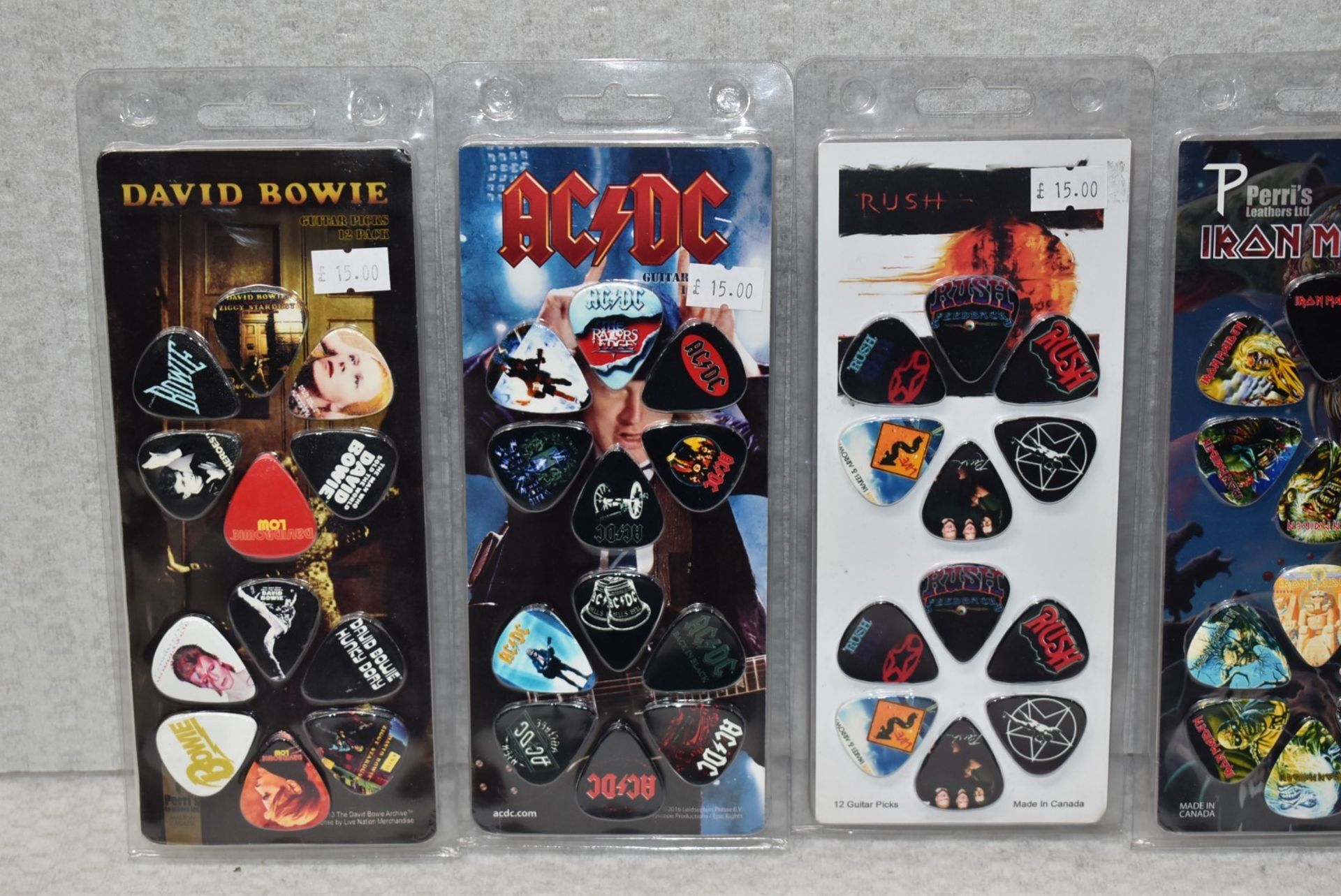 70 x Guitar Pick Multipacks By Perris - Bowie, Pink Floyd, Rush, Iron Maiden & ACDC - RRP £1,050 - Image 2 of 16