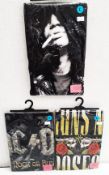 3 x Rock and Roll Themed Guns N' Roses, AC/DC, and Slash Ladies T-Shirts - Size: Large -