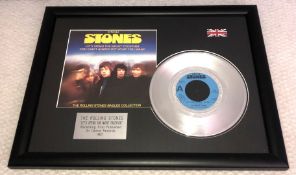 1 x Framed ROLLING STONES Silver 7 Inch Vinyl Record - LETS SPEND THE NIGHT TOGETHER
