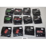 12 x Sweatbands Featuring Queen, Rolling Stones, Ramones, Guns N Roses, Greenday and More - RRP £12