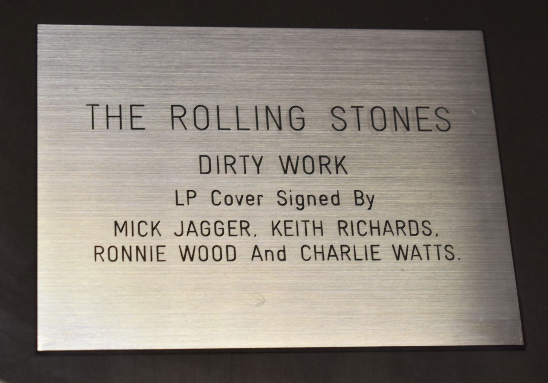 1 x Authentic ROLLING STONES Dirty Work Album Cover Signed By Jagger, Richards, Wood & Watts - Image 2 of 8