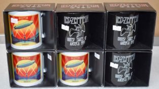 6 x Rock n Roll Themed Band Drinking Mugs - LED ZEPPELIN - Includes 2 Designs - Officially