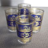 10 x Moroccan Blue and Gold Glasses