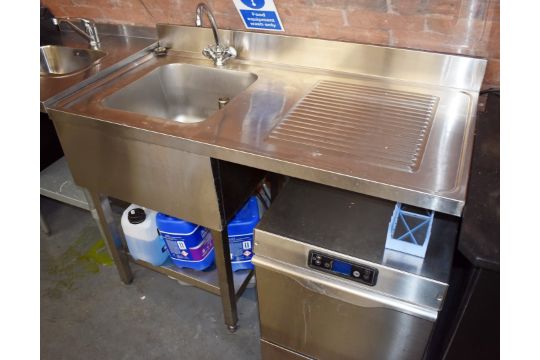 1 x Stainless Steel Sink Unit Featuring Appliance Space, Drainer, Upstand, Wash Bowl and Mixer Tap - Image 2 of 6