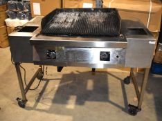 1 x Angelo Po Chargrill Countertop Gas Griddle With Stand on Castors - Recently Removed From a