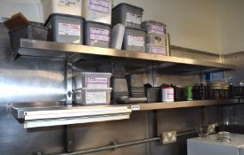 3 x Wall Mounted Stainless Steel Shelves - Size: 150/180 cms