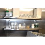 2 x Wall Mounted Stainless Steel Shelves - Size: 100 cms