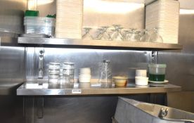 2 x Wall Mounted Stainless Steel Shelves - Size: 100 cms