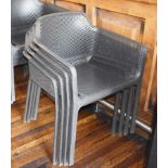 6 x Nardi Net Outdoor Stackable Armchairs With an Anthracite Finish - Italian CATAS Certificatied