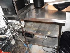 1 x Stainless Steel Prep Table With Undershelves - Size: H90 x W120 x D70 cms