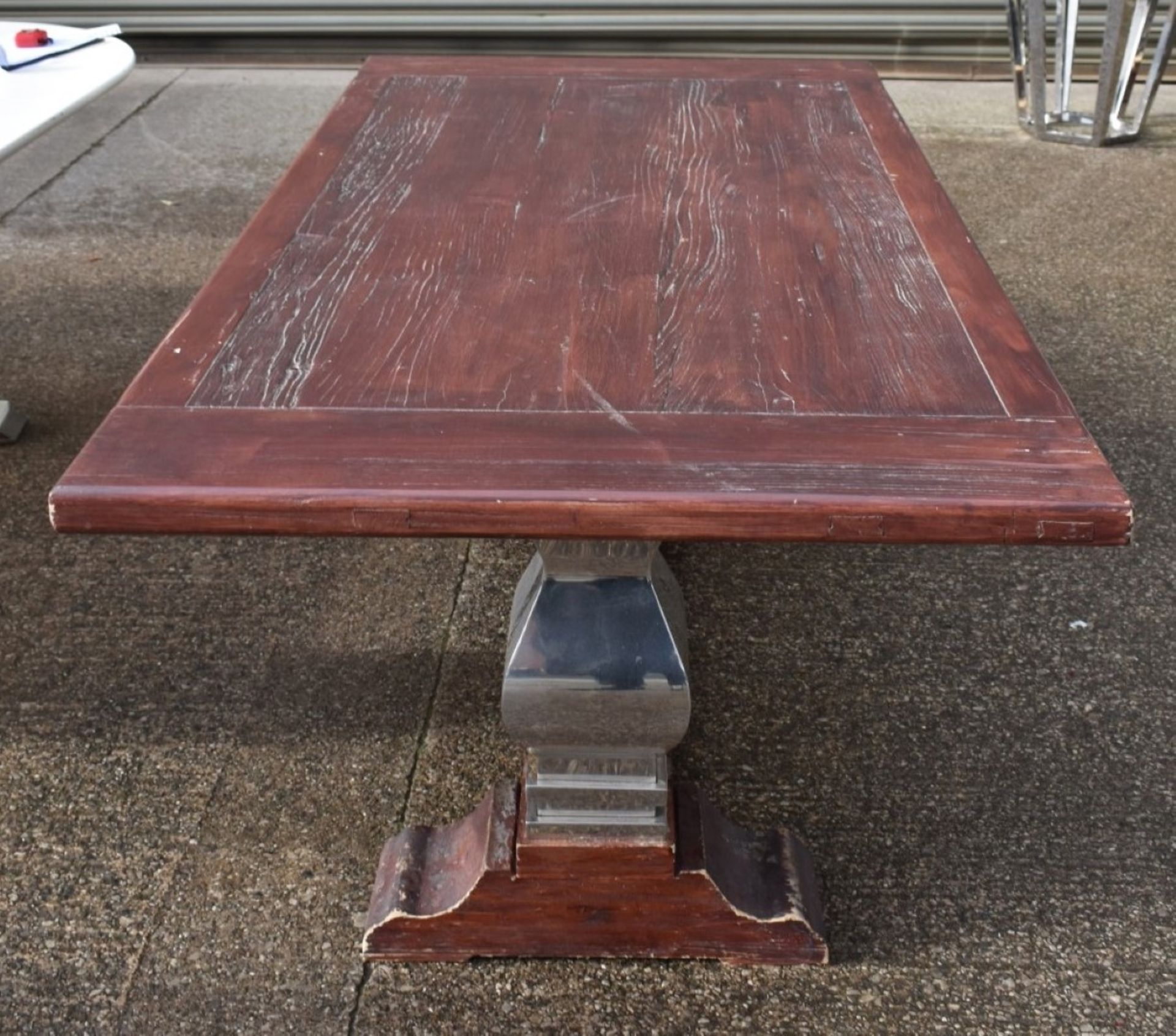 1 x Commercial 2-Metre Rustic Timber Banquet Dining Table - Image 2 of 9