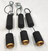 3 x MODULAR LIGHTING INSTRUMENTS Pendant Lights In Black And Gold - Ref: ATR189/ATRPE -