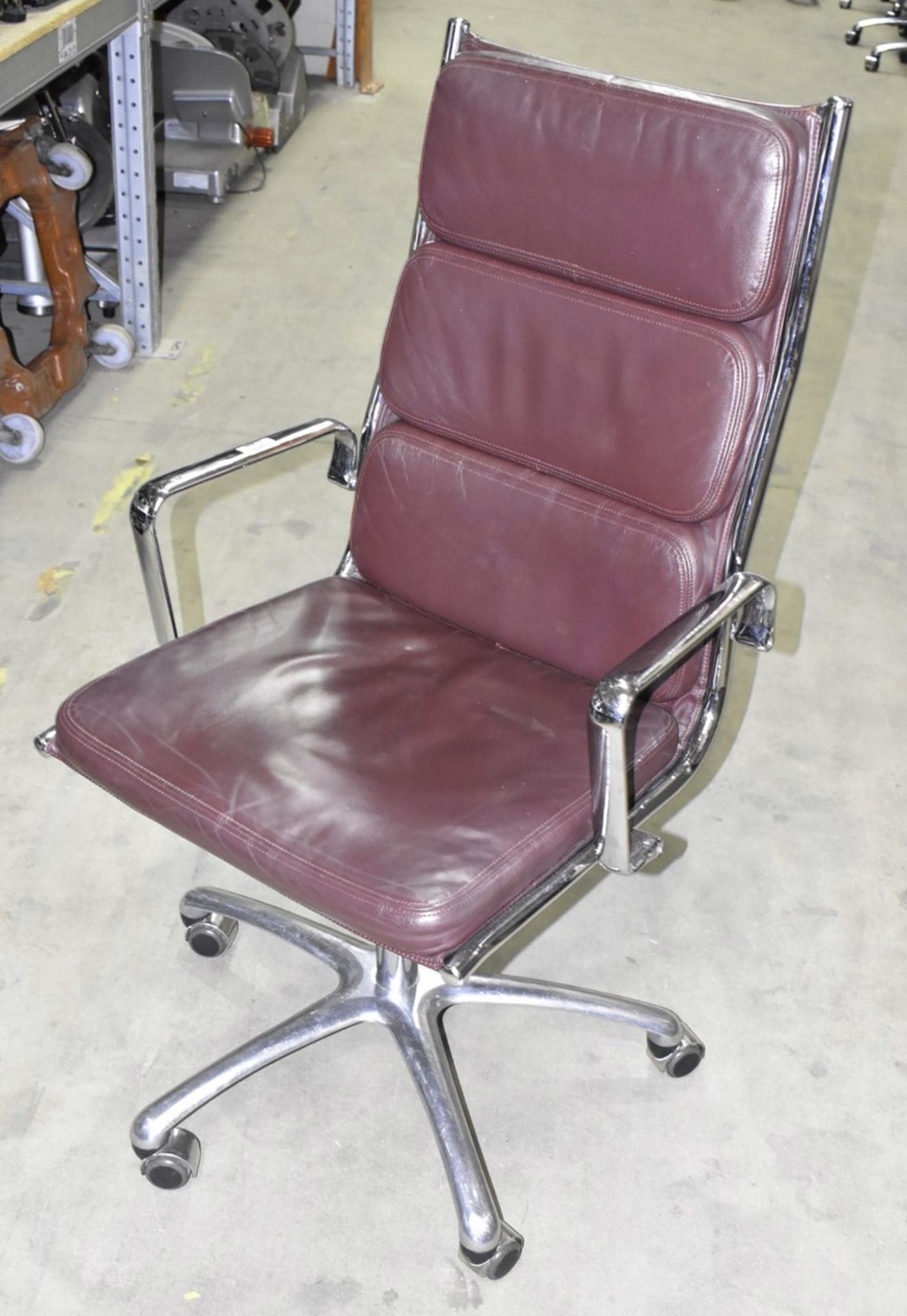 1 x LUXY Leather Upholstered Soft Pad Office Swivel Chair, Dark Brown - RRP £1,600 - Image 5 of 7