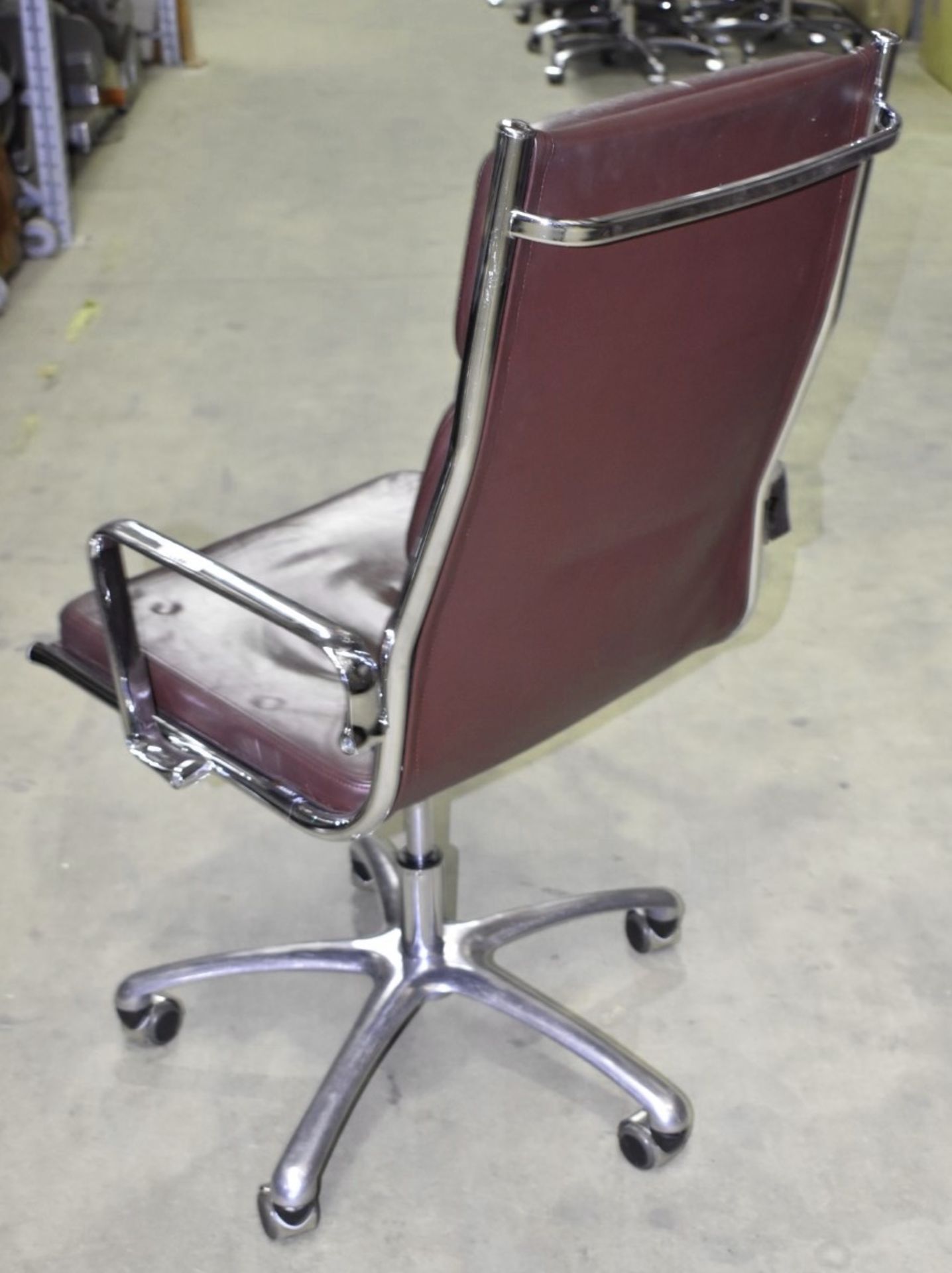 1 x LUXY Leather Upholstered Soft Pad Office Swivel Chair, Dark Brown - RRP £1,600 - Image 6 of 6