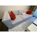 1 x Contemporary 3-Seater Sofa, Richly Upholstered in a Patterned Woven Fabric