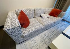 1 x Contemporary 3-Seater Sofa, Richly Upholstered in a Patterned Woven Fabric