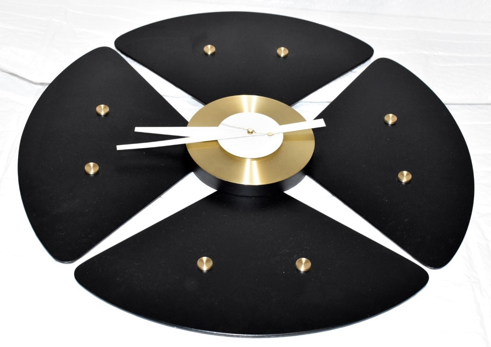 1 x VITRA George Nelson 'Petal' Designer Wall Clock in Black and Brass - Original Price £389.00 - Image 2 of 5