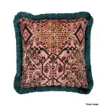 1 x HOUSE OF HACKNEY Mey Meh Medium Fringed Velvet Cushion - Blush - New/Unused - Original RRP £195.