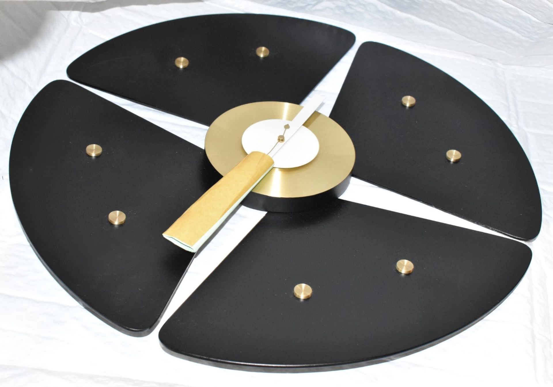 1 x VITRA George Nelson 'Petal' Designer Wall Clock in Black and Brass - Original Price £389.00 - Image 4 of 5