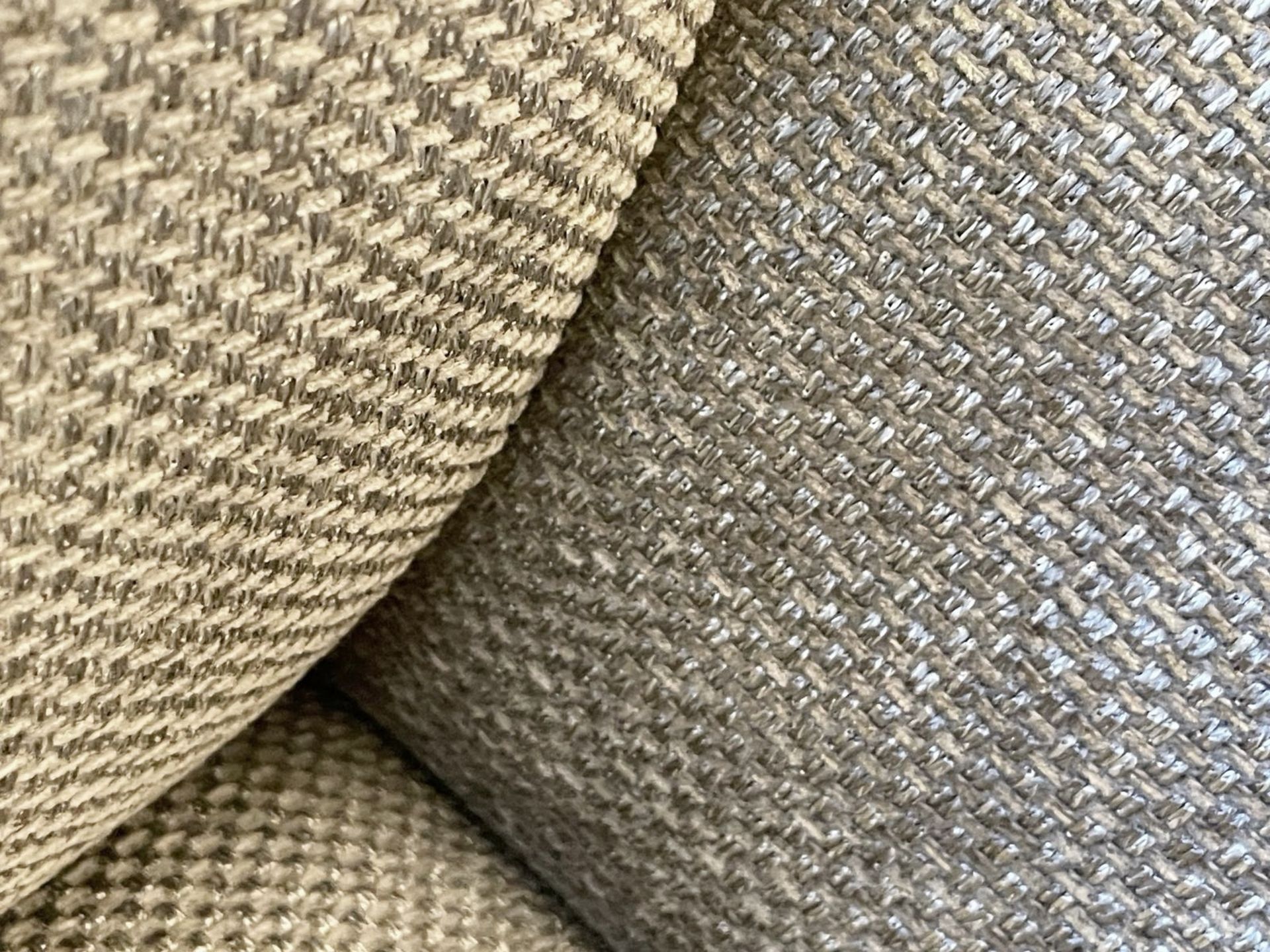 Pair of NATUZZI Luxury Armchairs Generously Upholstered in a Premium Woven Beige Fabric - Image 6 of 10