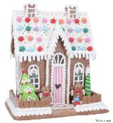 1 x GISELA GRAHAM Designer Gingerbread House Ornament With LED Illumination - Original Price £149.99