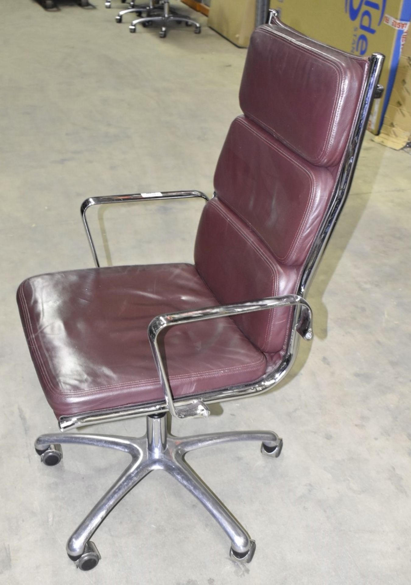 1 x LUXY Leather Upholstered Soft Pad Office Swivel Chair, Dark Brown - RRP £1,600 - Image 7 of 7