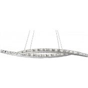 1 x Searchlight Clover Oval LED Ceiling Light - Chrome and Clear Crystal Glass - Type: 7724-24CC