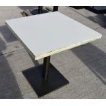 1 x Square Bistro Table With Sturdy Bronzed Metal Base - Ref: HOC269 WH2 - CL987 - Location: