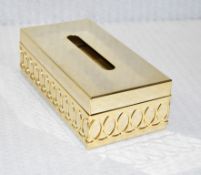 1 x VILLARI 'Hiroito' Luxury Italian Made Gold-Plated Tissue Box Cover - Original Price £579.00