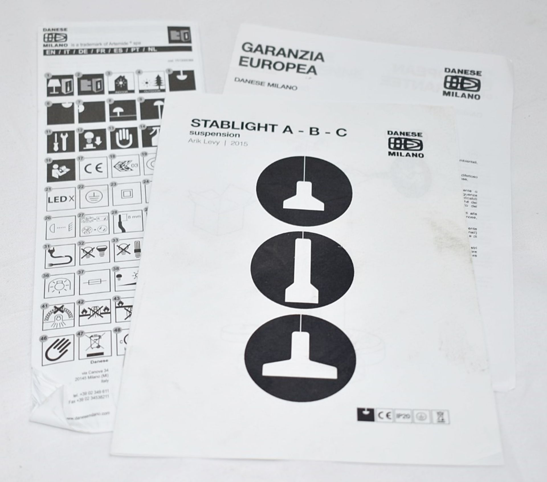1 x ARTEMIDE Stablight "C" Designer Pendant Light Fitting With Blown Glass Diffuser - RRP £320.00 - Image 12 of 12