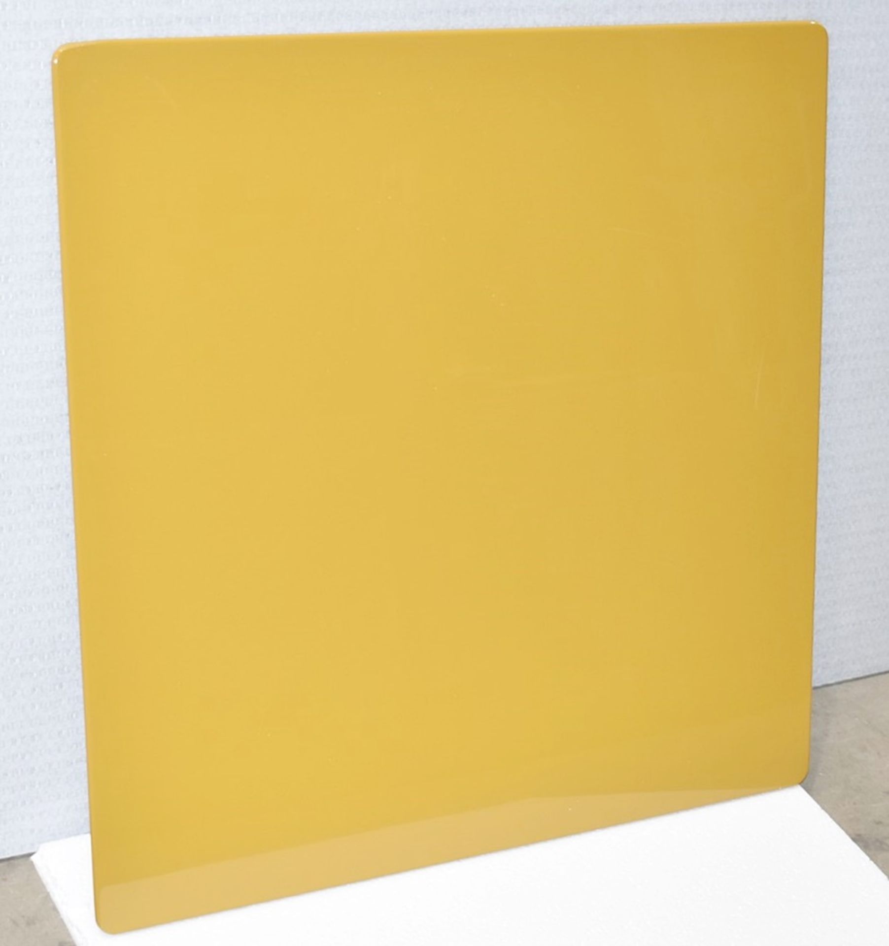 1 x FLEXFORM 'Fly' Designer Square 80x80cm Table Top with a Lacquered Mustard Yellow Finish