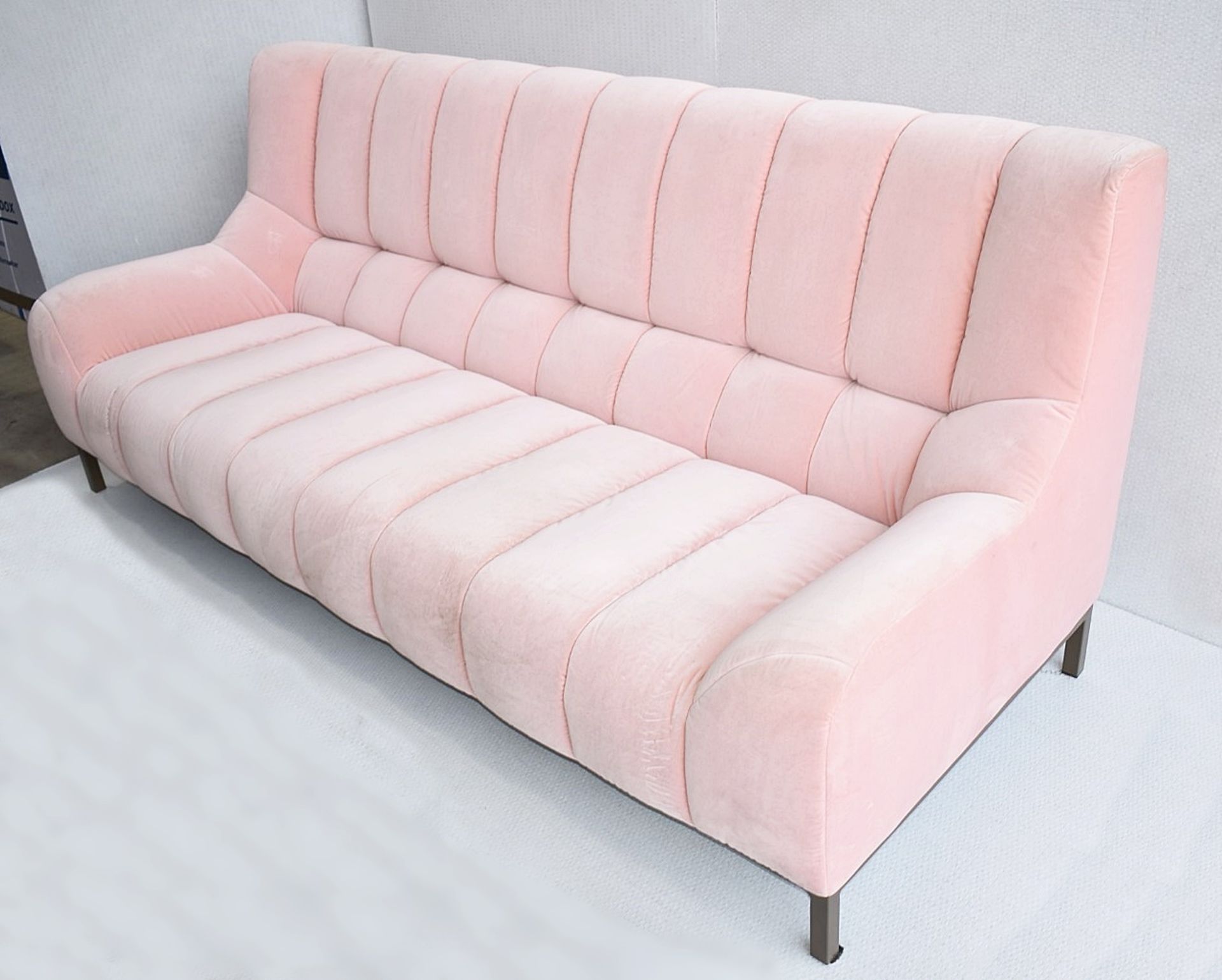 1 x LIGNE ROSET 'Phileas' Velvet Upholstered Designer 2.2-Metre Sofa, in Pale Pink - RRP £6,244 - Image 5 of 10