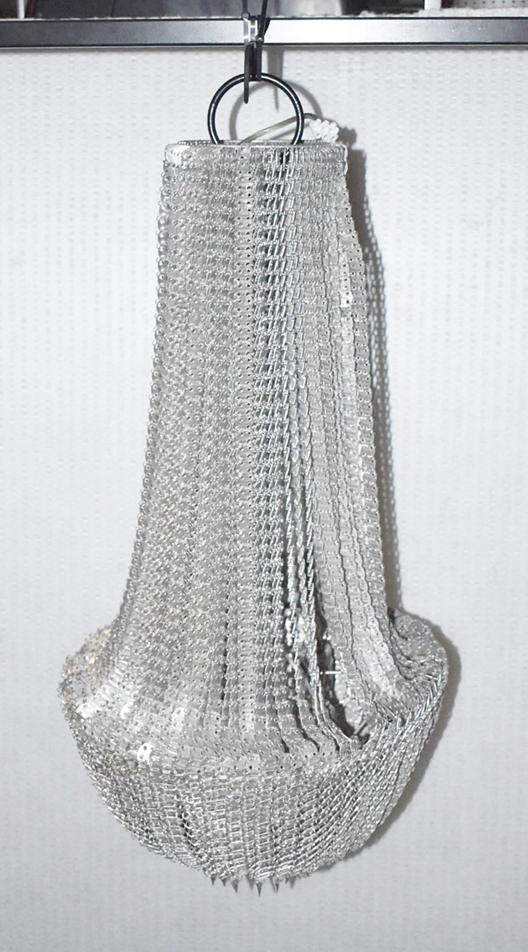 1 x Opulent Chainmail Chandelier with Crystal Glass Droplets - Procured From An Exclusive Property