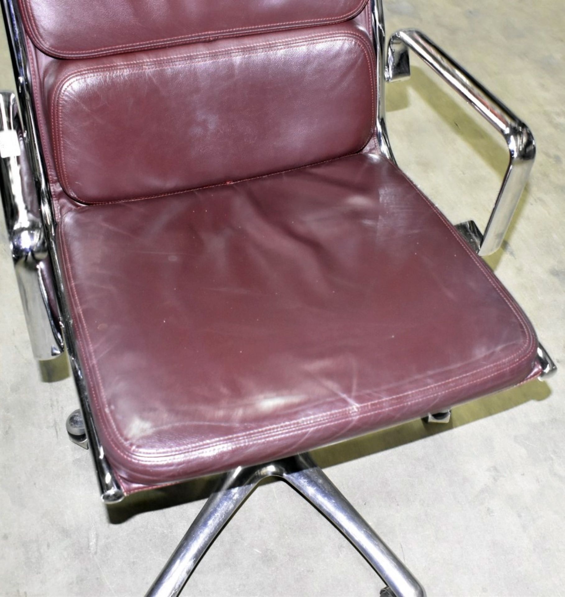 1 x LUXY Leather Upholstered Soft Pad Office Swivel Chair, Dark Brown - RRP £1,600 - Image 6 of 7