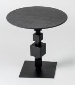 1 x NOLITA Occasional Side Table with a Cubed Metal Base, Bronzed Finish and Industrial
