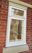 1 x Hardwood Timber Double Glazed & Leaded 2-Pane Window Frame - Ref: PAN155 / 2GRDN - NO VAT ON