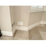 Approximately 20-Metres of Painted Timber Wooden Skirting Boards, In White