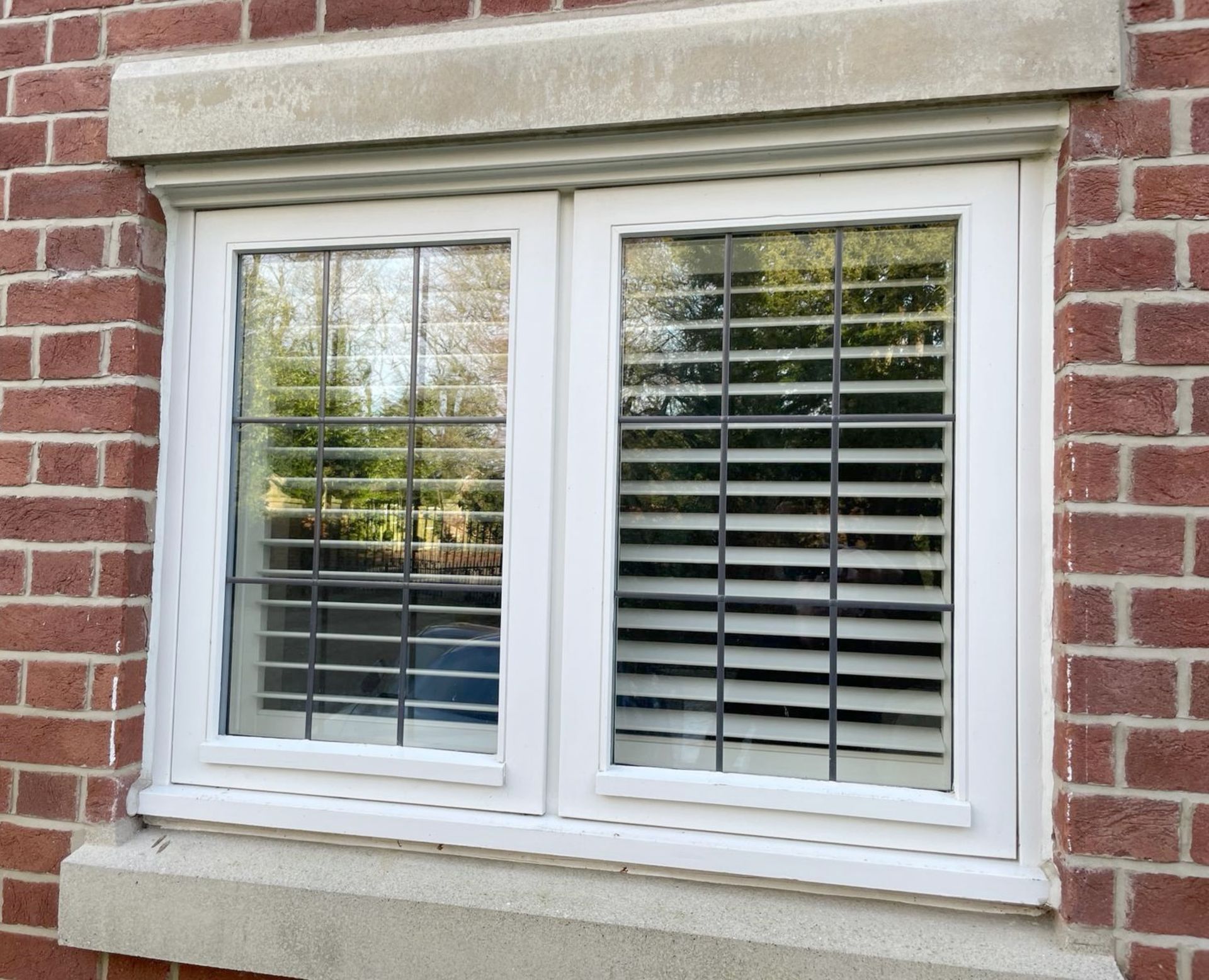 1 x Hardwood Timber Double Glazed Leaded 2-Pane Window Frame fitted with Shutter Blinds - Image 2 of 12