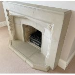 1 x Stone Fireplace and Gas Fire with Decorative Fuel Effect - Ref: PAN124 / A2UR - CL896 - NO VAT