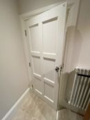 1 x Solid Wood Lockable Internal Door Painted White - Inc. Hinges & Handles - Ref: PAN185 - NO VAT