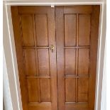 1 x Set of Solid Wood Stately Lockable Internal Double Doors - Ref: PAN149 / M-HALL - CL896 - NO VAT