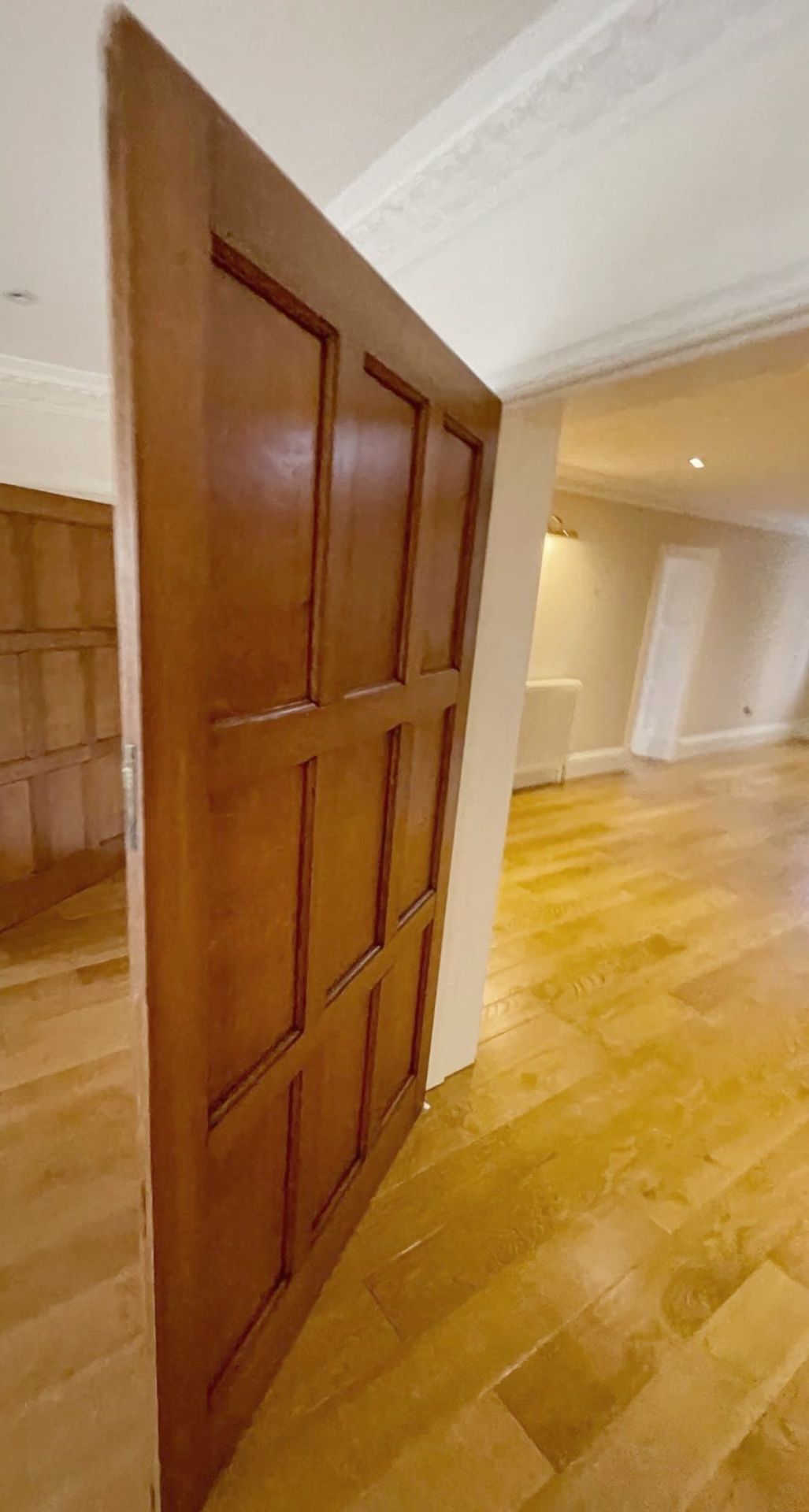 1 x Set of Solid Wood Stately Lockable Internal Double Doors - Ref: PAN149 / M-HALL - CL896 - NO VAT - Image 11 of 11