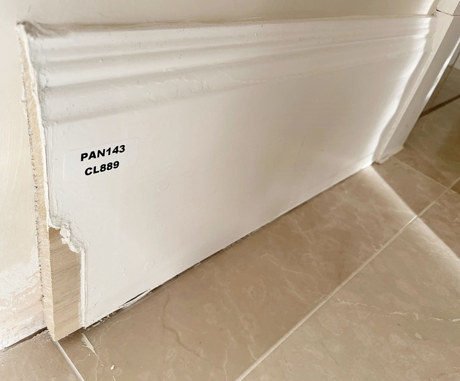 Approximately 20-Metres of Painted Timber Wooden Skirting Boards, In White - Image 4 of 7