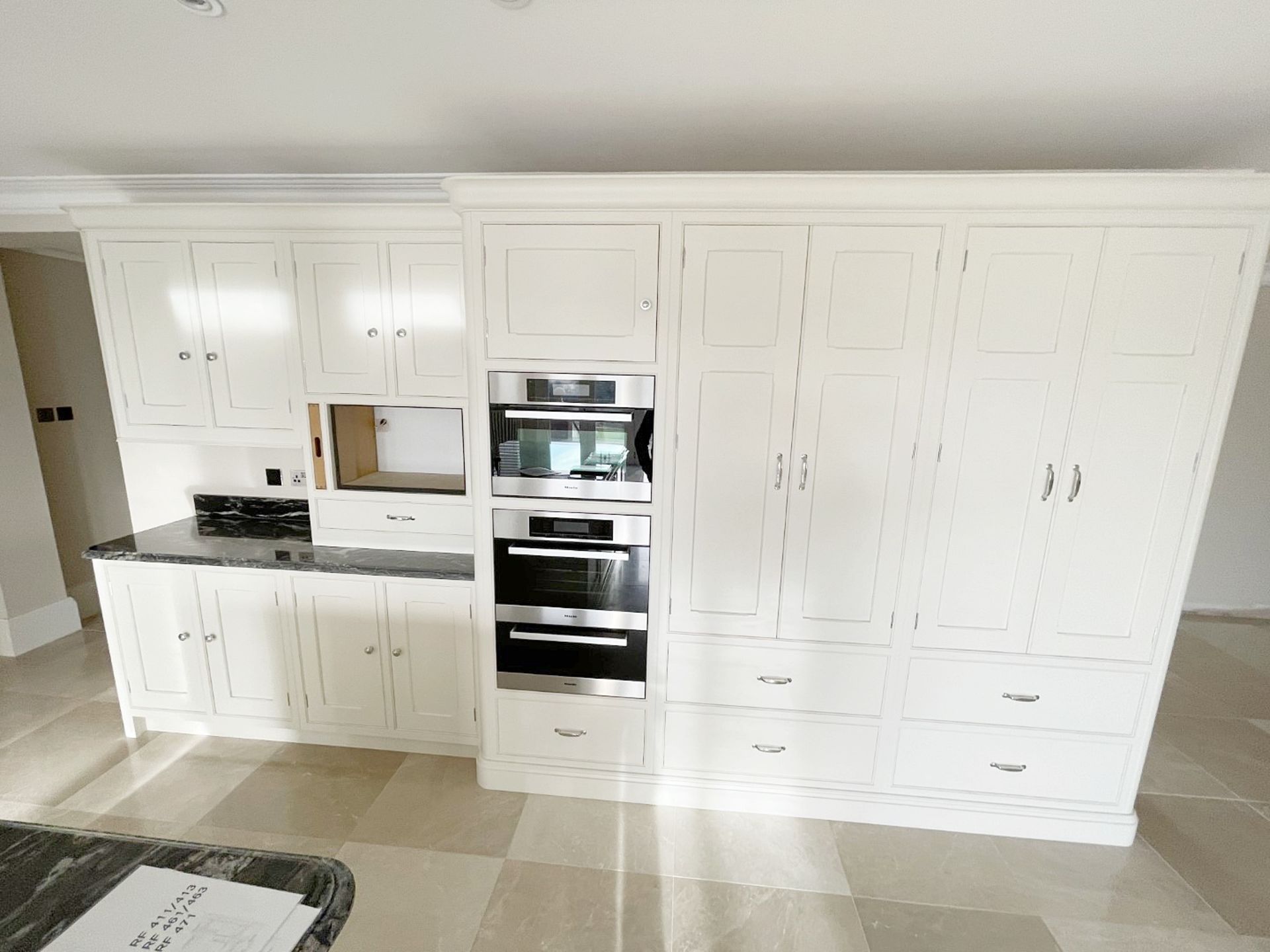 1 x Bespoke Handcrafted Shaker-style Fitted Kitchen Marble Surfaces, Island & Miele Appliances - Image 133 of 221